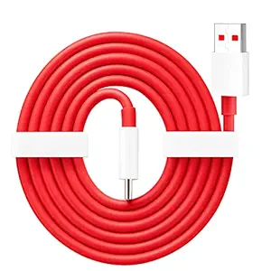 65W OnePlus Dash Warp Charge Cable, USB A to Type C Data Sync Fast Charging Cable Compatible with One Plus 3 /3T /5 /5T /6 /6T /7 /7T /7 pro, Nord 2/CE & for All Type C Devices - 1 Meter, Red