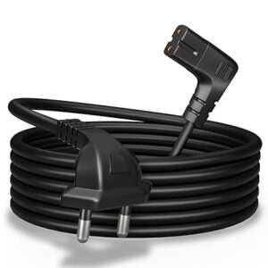 1.2 Meter 2-pin L-Shape Universal Replacement AC Power Cord Cable Wire for LED TV, Printer, Play Station, Laptop PC Notebook Computer, Tape Recorder, Camera Black