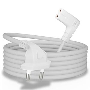 1.2 Meter 2-pin L-Shape Universal Replacement AC Power Cord Cable Wire for LED TV, Printer, Laptop PC Notebook Computer, Tape Recorder, Camera White