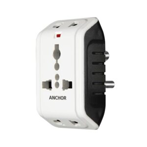 6A 3 Pin Multi Plug Socket Travel Adapter with Universal Socket, 3 Pin Multi Plug Extension Socket (White)