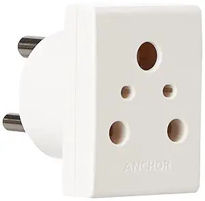 Panasonic Pilot 16A 3 Pin Multiplug Adapter with Universal Socket | 3 Pin Multi Plug Socket (White, 3166-Pk01)