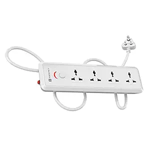 1500 W Power Plate II Extension Board with 3 USB Ports, 3 Power Sockets, Overload Protection, Eco-Friendly, 2M Cord Length, Multi Plug for Home Appliances & Office(Black)