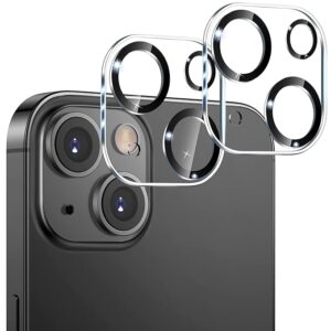 Back Camera Lens Protector Tempered Glass for iPhone 13, HD Clear With Circle Reflector Guard for iPhone 13, 9H Hardness Anti-Scratch (Black) 2 Pack