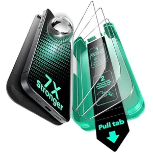 3 Packs for iPhone 16/15 Tempered Glass Screen Protector Guard, 9H+ Hardness, Military-Grade Shatterproof, Full Coverage Film with Flawless Fit Tray, HD Clear