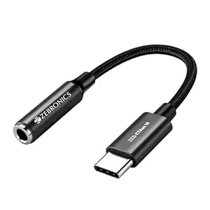 CTAux10 Type C to 3.5mm Converter, Built-in DAC Chip, Supports Mic & Audio, Metal Body, Braided Cable, for iPhone 16 series, 15 series, Samsung, Android & Type C Smartphones, Tablets, Laptop
