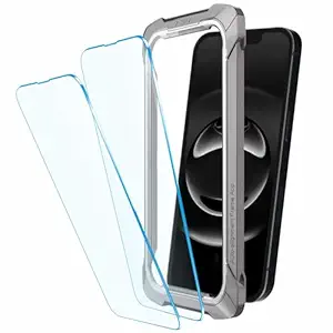2 Pack for iPhone 16e /14/13/Pro Tempered Glass, Screen Protector Guard with Auto-Align Installation Tool, 9H Hardness Shatterproof, HD Clear Scratch Resistant