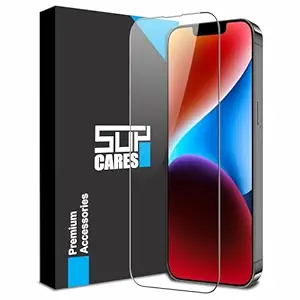 Military-Grade Gorilla Tempered Glass Screen Protector for iPhone 16e, iPhone 14, 13 and 13 Pro (6.1 Inch) With Installation Kit | Edge to Edge Coverage | Black