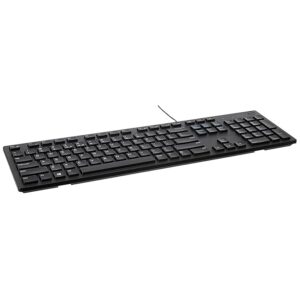 KB216-Black Multimedia Wired Keyboard with USB Interface, Plunger Keys Technology and Chiclet Key Style, Hot Key-Volume, Mute, Play/Pause, Backward, Forward, Warranty 1 Year