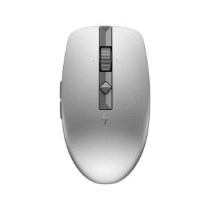 Rechargeable Silent Mouse/6 Programmable Buttons/90-Day Rechargeable Battery Life Track-On Glass Sensor(Silver) - Bluetooth