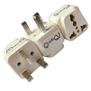 India to UK Type G Plug Converter for England, UAE, Hong Kong, Singapore, Ireland, Wales, Scotland, Malaysia & More, 13 Amp. Flat Pin Travel Adapter (Pack of 3) White