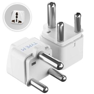 India to South Africa, Botswana, Namibia & More (Type M) Travel Adapter Plug - CE Certified - RoHS Compliant - 2 Pack (GP-10L-2PK)