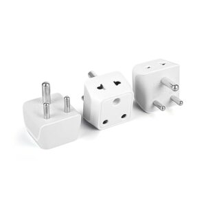 2 in 1 Plug Extension Socket, Type D Multiple Plug Socket, 3 Pin Multi Plug Socket - Dual Inputs for Computer, PC, Laptop, Phone - CE, RoHS, 3 Pack - Lifetime Limited Warranty