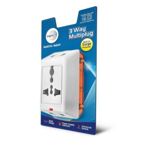 3 way multiplug with built in Surge Protector