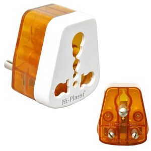 16amp Converter Plug for India (Pack of 1) 6ampere to 16ampere 3-Pin International Socket for Big Size 16 A Plug Top (Use 16amp Devices in 6amp Socket) for Geysers A/C Microwave Refrigrator