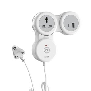 G-Hoop 2+1 Spike Guard | Extension Board with Type-A & Type-C Fast Charging | Compact Box with Master Switch, LED Indicator | Universal Plug Types | Best for Bedside, Study Table & Travel Use