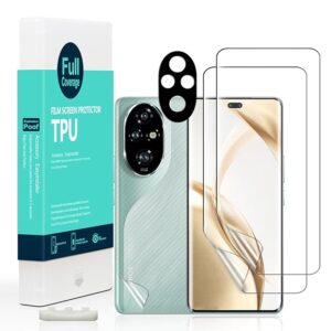2 Pack Screen Protector For Honor 200 Pro 5G,Flexible TPU Film,With 1Pc Camera Lens Protector,1Pc Back Film[Bubble Free][Easy Installation][HD Clear][Self-Healing]