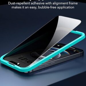 3 Pack for iPhone 16e/ iPhone 13/ iPhone 14/ iPhone 13 Pro Privacy Tempered Glass, 9H Hardness, Military Grade, Screen Protector Gurad Film with Easy Installation Tool, Scratch Resistant