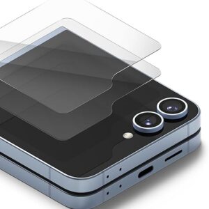 Cover Display Glass [2 Pack] Compatible with Samsung Galaxy Z Flip 6 Exterior Screen Protector HD Clear 9H Hardness Tempered Glass Film