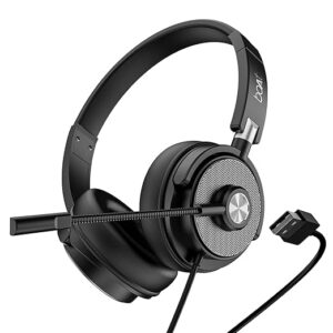 Bassheads 900 Pro Wired Headphones with 40Mm Drivers, Lightweight Foldable Design, Over Ear, Remote Control, Unidirectional Retractable Mic, Adjustable Headband & USB Type-A Compatibility(Black)