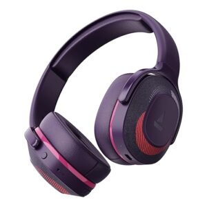 Rockerz 425 Bluetooth Headphones Wireless On Ear Headphones Signature Sound, Enx Tech, ASAP Charge, 25H Playtime, Bluetooth Headphones V5.2, Dual Pairing with Mic(Techno Purple)