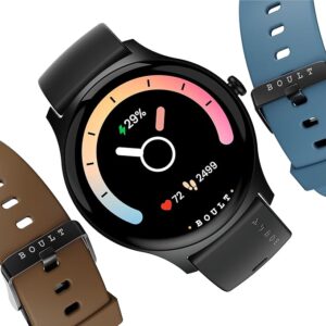 Newly Launched Rover Pro Smartwatch 1.43'' AMOLED, BT Calling 5.2, 1000 Nits Brightness, IP68, 150+ Watchfaces, 120+ Sports Modes, AI Voice Assistant, SpO2 Monitoring (Elite, Free Straps)