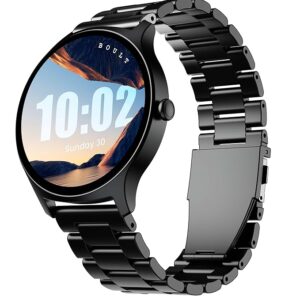 Newly Launched Rover Pro Smartwatch 1.43'' AMOLED, BT Calling 5.2, 1000 Nits Brightness, IP68, 150+ Watchfaces, 120+ Sports Modes, AI Voice Assistant, SpO2 Monitoring (Metal Black)