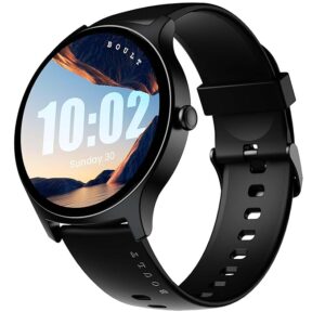 Newly Launched Rover Pro Smartwatch 1.43'' AMOLED, BT Calling 5.2, 1000 Nits Brightness, IP68, 150+ Watchfaces, 120+ Sports Modes, AI Voice Assistant, SpO2 Monitoring (Pure Black)