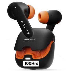 Audio Z40 Pro with 100H Playtime, Quad Mic ENC, 45ms Low Latency Gaming, Premium Rubber Grip Case, 13mm Bass Drivers, Made in India TWS Bluetooth 5.3 Truly Wireless in Ear Earbuds (Midnight)