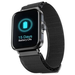 New Launch Storm Infinity w/15 Days Extensive Battery fueled by Huge 550mAh Battery, Fast Charge, Sports Strap,1.83”(4.65cm)HD Display, Functional Crown Smart watch for Men & Women (Sports Black)