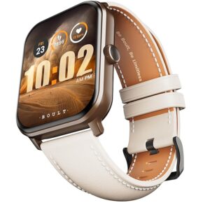 Drift+ Smart Watch 1.85''HD Screen, Bluetooth Calling, IP67, 500 Nits Brightness,150+ Watchfaces, AI Voice Assistant, SpO2 Monitoring, 100+ Sports Mode Smartwatch (Snow Leather)