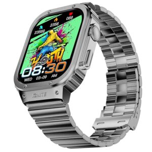 Maverick Smartwatch 51.308mm (2.02 inch) IPS Display, Luxury Stainless Steel Look, 320x385 Pixel Resolution, Bluetooth Calling, Voice Assistant (Silver)