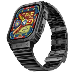 Maverick Smartwatch 51.308mm (2.02 inch) IPS Display, Luxury Stainless Steel Look, 320x385 Pixel Resolution, Bluetooth Calling, Voice Assistant (Black)