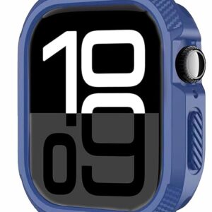 Tough Armour Case Compatible for Apple Watch Series 10 46mm|Military Grade Durable Protective Cover, Flexible Shock Proof Durable TPU Bumper Case for Apple Watch Series 10 46mm (2024)(Blue)
