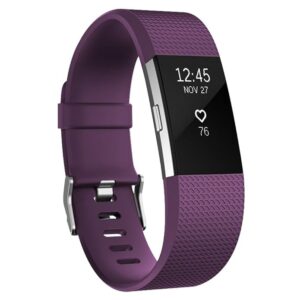 Watch Strap Compatible for Fitbit Charge 2 (Watch Not Included), Removable Soft Belts for Charge 2 Wristband, Smartwatch Band for Men & Women-Purple