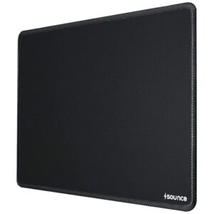 Mouse Pad Speed Type Mouse Pad with Antifray Stitched Embroidery Edges, Non-Slip Rubber Base Mousepad for Laptop PC (260mm x 210mm x 2mm) (Black)