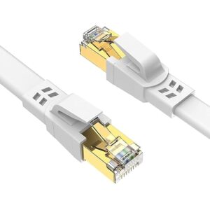 16.4ft CAT8 Ethernet Cable, 40Gbps 2000Mhz Cat8 LAN Network Cable with Gold Plated RJ45 Connector, Internet Cable for Indoor & Outdoor Weatherproof S/FTP UV Resistant for Router/Gaming/Modem