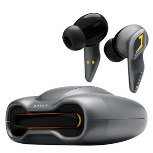 Audio UFO Truly Wireless in Ear Earbuds with 48H Playtime, Built-in App Support, 45ms Low Latency Gaming, 4 Mics ENC, Breathing LEDs, 13mm Bass Drivers Ear Buds TWS, Made in India (Smoky Metal)